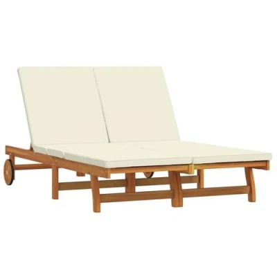 Afbeelding van vidaXL Ligstoel Set van 2 Solide Acaciahout 126 x 200 84 cm