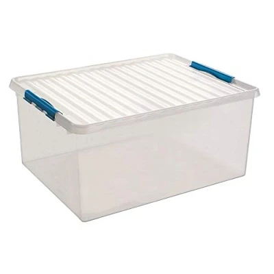 Afbeelding van Sunware Q Line Box 120 liter 80 x 50 38 cm transparant/blauw