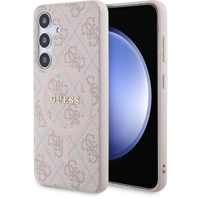 Afbeelding van Guess 4G Back Case (MagSafe Compatible) Geschikt voor Samsung Galaxy S24 (S921) Roze
