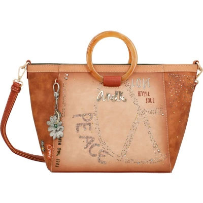 Afbeelding van Anekke Handtas Schoudertas Peace &amp; Love Flowers Handle Bag Multicolor Veelkleurig
