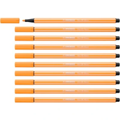 Afbeelding van STABILO Pen 68 Premium Viltstift Neon Oranje Doos 10 stuks