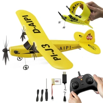 Afbeelding van Piper J3 CUB Gyrovliegtuig 2,4 GHz 2CH multiplayer, flexibel microschuim, geschikt voor beginners