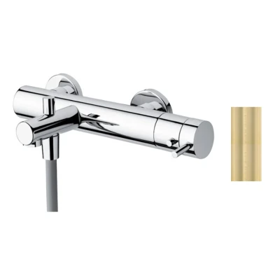 Afbeelding van Waterevolution Flow badthermostaat met handdoucheset PVD Licht goud T130TWGE
