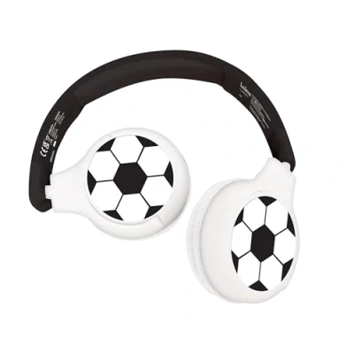 Afbeelding van 2 In 1 BluetoothÃ‚Â® en bekabelde opvouwbare hoofdtelefoons met het veilige volume van kinderen voetbalontwerp