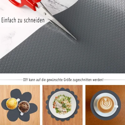 Afbeelding van Plankvoering Keukenladematten, niet klevende EVA koelkastvoeringen met waterdichte duurzame koelkasttafelplacemats voor kast, ladevoering (Grijs, 60x200cm)