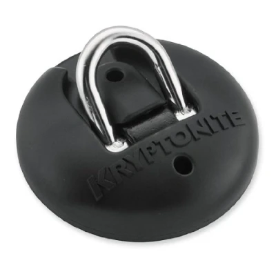 Afbeelding van Kryptonite Stronghold Grond /Wandanker Permanent Vergrendelpunt Muuranker Motor/Fiets ART 4 Stalen Beugel 16 mm Zwart/zilver