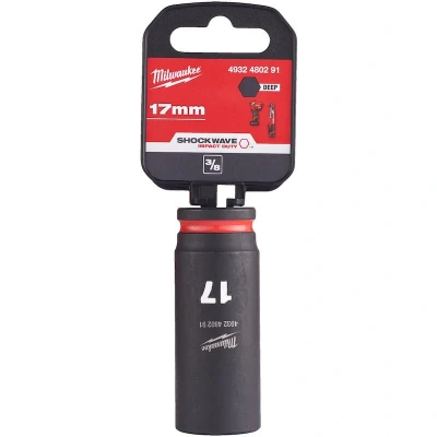 Afbeelding van MILWAUKEE 4932480291 SHOCKWAVE slagdop lang 3/8&quot; 17 mm
