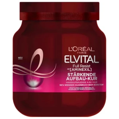 Afbeelding van L&#039;Oréal Paris Elvital anti haaruitval kuur, parabenen vrij en siliconen vrij, voor haar zonder kracht, met biotine, pro vitamine B5 arginine, Full Resist Multi Power Kur, 1 x 680 ml