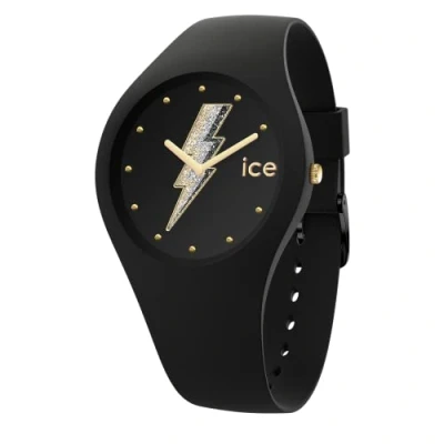 Afbeelding van ICE Watch glam rock Electric Black Zwart dameshorloge met siliconen band 019858 (Medium), zwart., riem