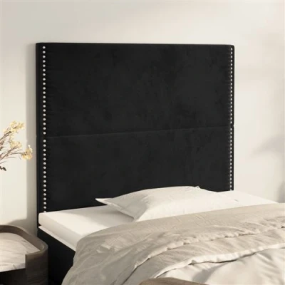 Image de vidaXL Têtes de lit 2 pcs Noir 80x5x78/88 cm Velours