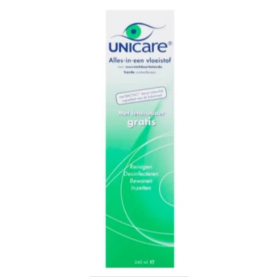 Afbeelding van Unicare Alles in een vloeistof Voor Harde Contactlenzen Multiverpakking 5x240ML