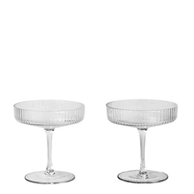 Image de Ferm Living Ripple Champagne Saucers Set of 2 Clear