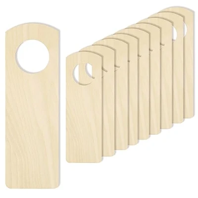 Afbeelding van Creative Deco 10 x Deurhangers 15 5 cm Hout Multiplex Kunst Decoupage, Schilderen, Decoreren, Cadeau, DIY