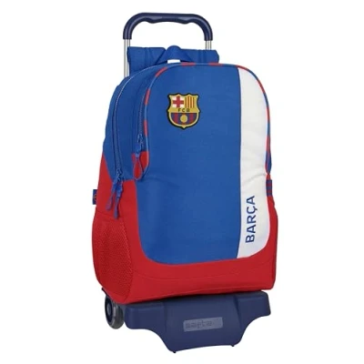 Afbeelding van Schoolrugzak met Wielen F.C. Barcelona Blauw Kastanjebruin 32 x 44 16 cm