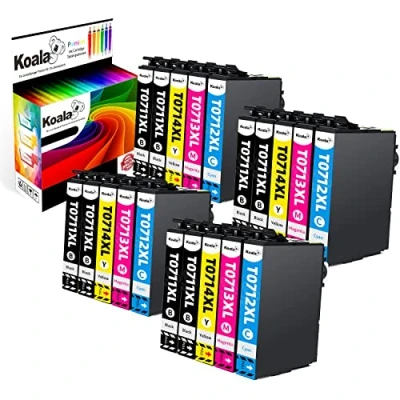 Afbeelding van Koala T0715 inktcartridge compatibel met Epson T0711 T0712 T0713 T0714 voor SX100 SX110 SX210 SX215 SX410 SX415 SX510W SX515W SX610FW DX4400 DX7450 DX84000 DX9400F, 8zwart/4cyaan/4magenta/4geel