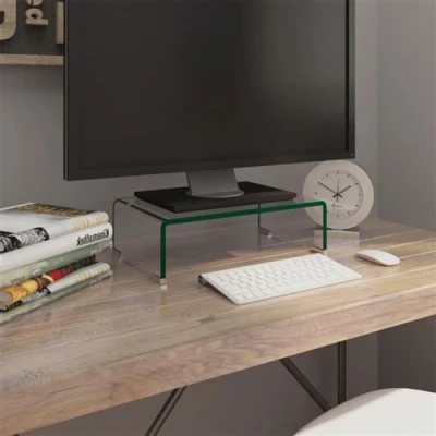 Afbeelding van Tv meubel/monitorverhoger transparant 40x25x11 cm glas