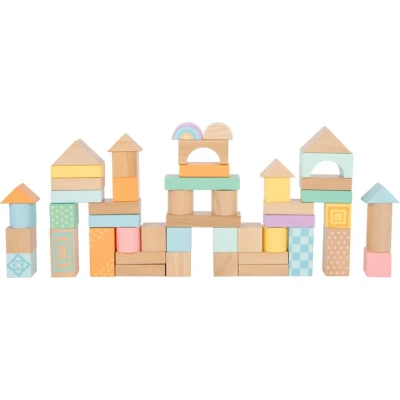 Afbeelding van Small Foot Pastel houten bouwblokken 50 stuks