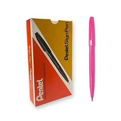 Afbeelding van Pentel Sign Pen viltstift, fijne vezelpunt, roze, 12 stuks