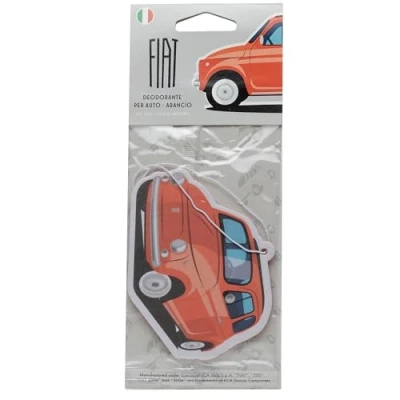 Afbeelding van Puckator Fiat 500 luchtverfrisser om op te hangen, retro, geur, oranje, voor thuis, meerkleurig, uniek