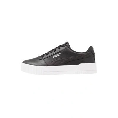 Afbeelding van Puma Carina Sneakers laag black/white/silver, Dames, Maat: 37.5, Black/white/silver Leer en imitatieleer