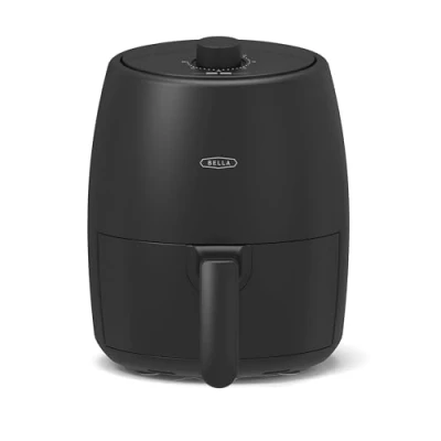 Afbeelding van BELLA Handmatige luchtfriteuse 2 l en 5 in 1 multikoker met dienblad mand antiaanbaklaag, afneembaar vaatwasmachinebestendig, 1200 watt, mat zwart