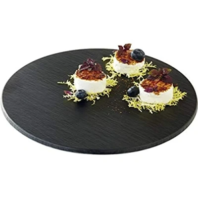 Afbeelding van APS Melamine serveerplateau slate ø30 cm