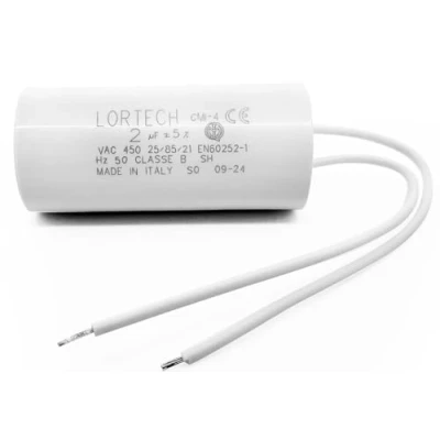 Afbeelding van Motorcondensator 2µF 450V 25x55mm kabel 2