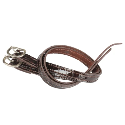 Image de Horka Lanière pour Éperon Croco Vernis Marron/argent