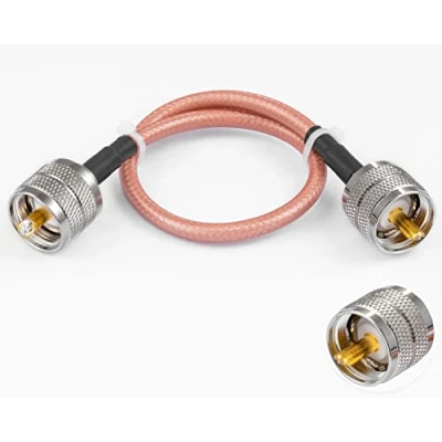Afbeelding van Vecys PL 259 UHF mannelijk naar coaxkabel met laag verlies RG400 12&quot;/30CM voor Walkietalkie CB Radio SWR meter antenne analyzer