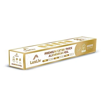 Afbeelding van LuxLiv ® Hoogwaardige aluminiumfolie, 45 cm, extra breed, 40 m dik, 20 micron dik