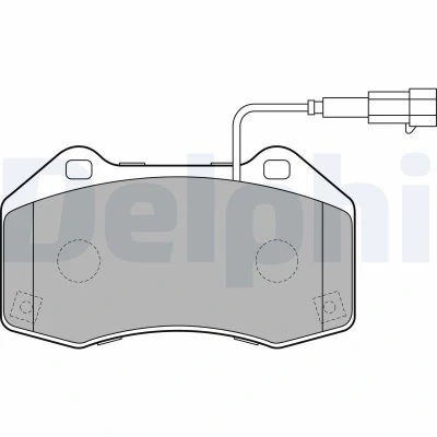 Afbeelding van DELPHI LP2280 Remblokkenset Incl. slijtage waarschuwingscontact Met anti kreukplaat Zonder toebehoren ABARTH: 500 / 595 695 Hatchback, Punto Evo