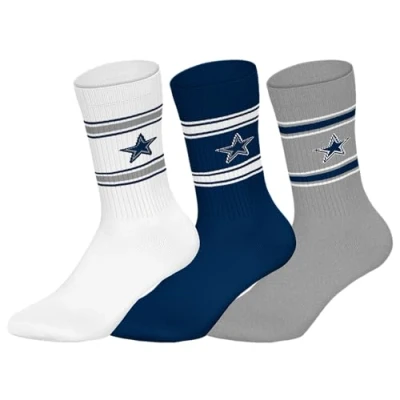 Afbeelding van NFL DALLAS COWBOYS Crew Socks 3 pack Wit/Blauw/Grijs Maat 35/38