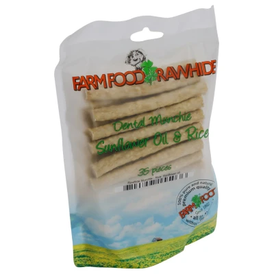 Afbeelding van Farm Food Rawhide Dental Munchie Natural Hondensnacks Rund 10 cm 35x8 g Wit