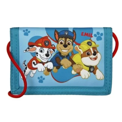 Afbeelding van Undercover Paw Patrol portemonnee voor jongens en meisjes, gepersonaliseerd met naam, kinderportemonnee, Lichtblauw/Rood, klassiek, klassiek