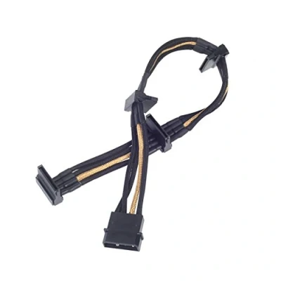 Afbeelding van Silverstone 4 polige Molex naar 4x SATA kabel, Interne kabel (PC)
