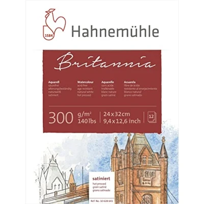 Afbeelding van Hahnemuhle Britannia 300 g/m² blok 24 x 32 cm Hot Pressed