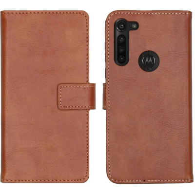 Afbeelding van iMoshion Hoesje Geschikt voor Motorola Moto G8 Power Met Pasjeshouder Luxe Bookcase Bruin