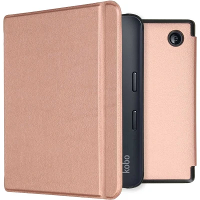 Afbeelding van Hoesje geschikt voor Kobo Libra 2 E reader iMoshion Slim Hard Case Bookcase Ook Tolino Vision 6 Rose Goud