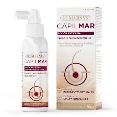 Afbeelding van Capilmar MARNYS Anti haaruitvallotion, prikkelt haaruitval en geeft stevigheid, geen vettige resten, met plantaardige stamcellen, prebioticum sabal, zink PCA vitaminen, lotion in spray