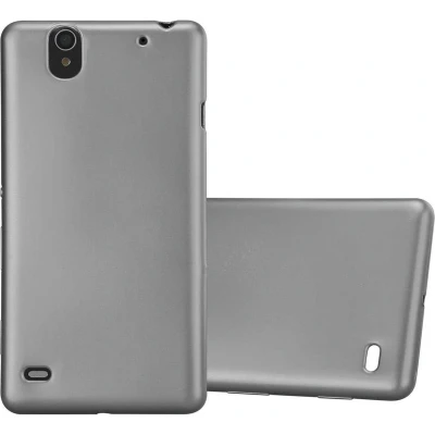 Afbeelding van Cadorabo Hoesje geschikt voor Sony Xperia C4 in METALLIC GRIJS Beschermhoes gemaakt van flexibel TPU silicone Case Cover