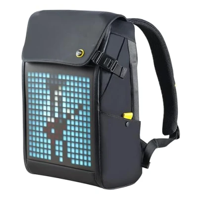 Afbeelding van Divoom Pixoo Pixel Art Travel Laptop rugzak met app gestuurd 16X16 RGB LED scherm, waterdichte College School Computertas Geschenken voor dames en heren Student