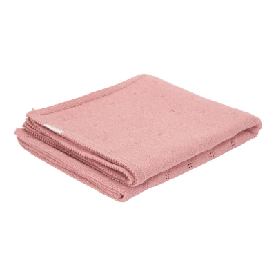 Afbeelding van Little Dutch Deken Ledikant Pure Pink Blush Gebreid