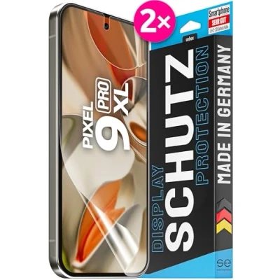 Afbeelding van SE® Set van 2 beschermfolie voor Pixel 9 Pro XL, eenvoudige installatie, stofvrij, luchtbelvrij, TPU folie Google volledig scherm, perfecte pasvorm
