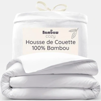 Afbeelding van Bamboe Dekbedovertrek 240 x 220cm Ultrazacht Wit Eco Dekbedhoes Luxe Beddengoed Hypoallergeen Puur viscose rayon Ultra ademende Stof Bambaw