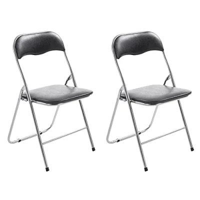 Afbeelding van CLP Felix Set van 2 klapstoelen zwart/zilver