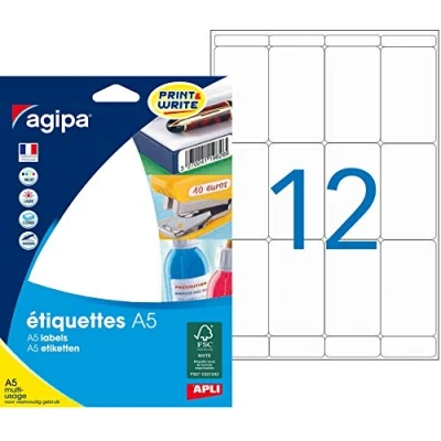 Image de Agipa Etiquette Adhesifs A5 34x56 Etui 192
