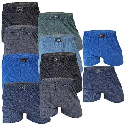 Afbeelding van SGS Set van 6 of 10 boxershorts voor heren, katoen, boxershorts, 10. stuks zonder gulp., 3XL