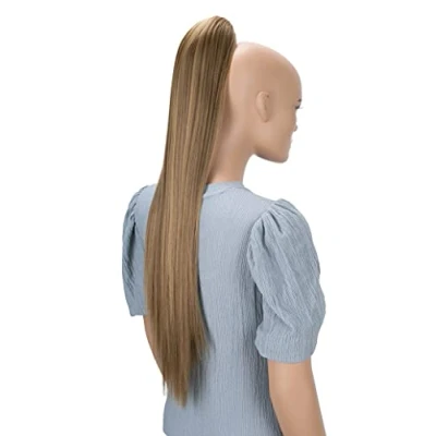 Afbeelding van Prettyshop H165 paardenstaart haarstukje, extra lang, stijf, hittebestendige kunstvezel, 71 cm, bruinblond