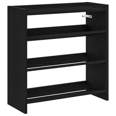Afbeelding van Schoenenrek 60x25x62 cm bewerkt hout zwart