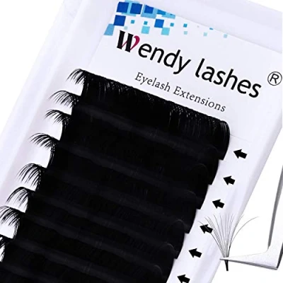 Image de Volume Russe Extension Cils Bouquet 0.07mm C Curl 13mm Easy Fan Lashes 3D 5D 6D 7D 8D de Soie Professionnel (KH 0.07 13)